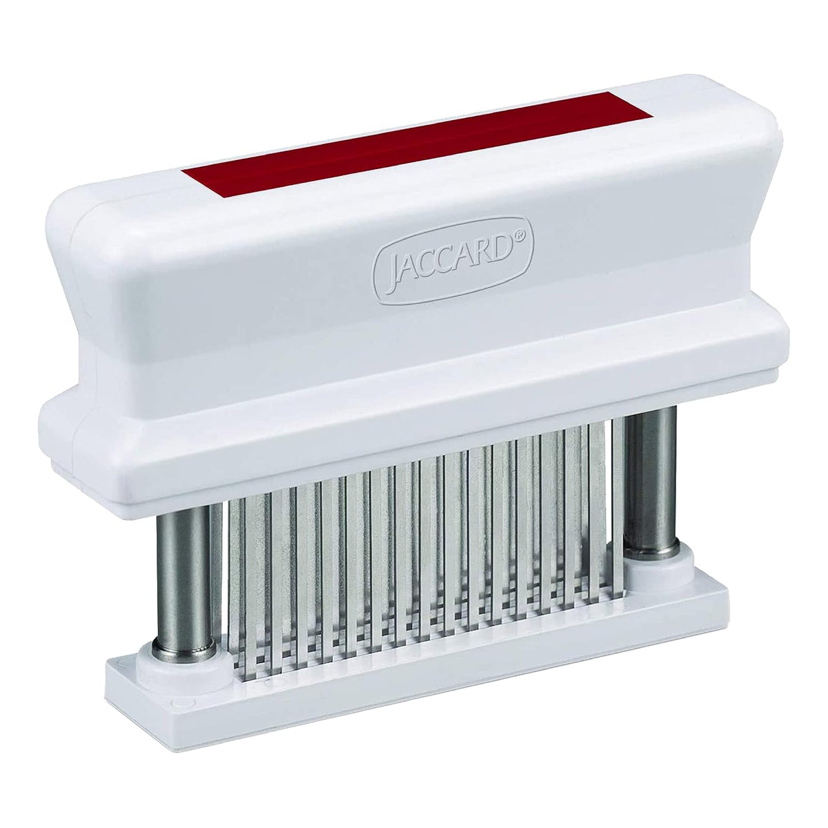 Jaccard 200348R, ablandador de carne duradero de 48 hojas con aguja afilada de acero inoxidable, artilugio de cocina para ablandar pollo, carne de res, cerdo, ternera, barbacoa, rojo