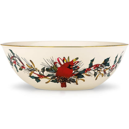 Lenox 830308 Winter Greetings - tazón para servir saludos, Navidad y día festivo