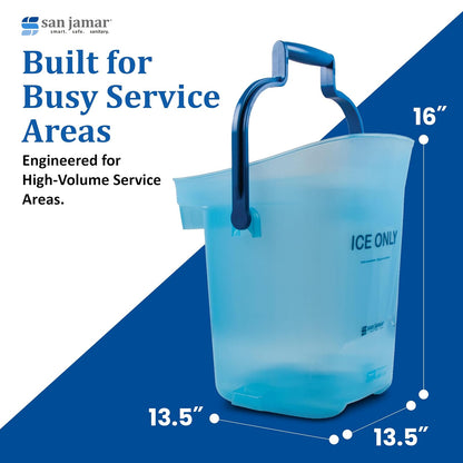 San Jamar Bolsa de hielo ligera de plástico, 6 galones, azul