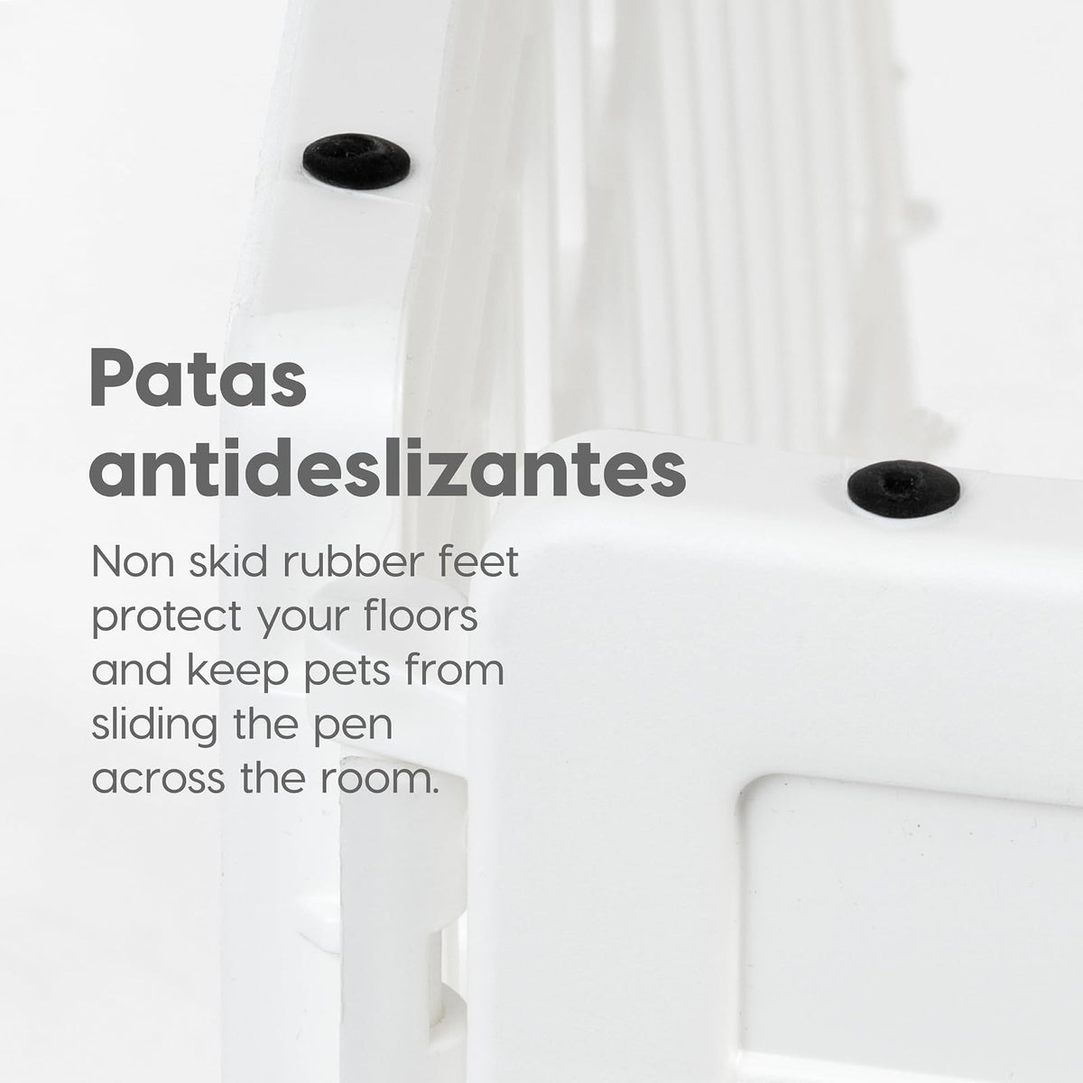 IRIS USA 60 cm Parque de juegos para mascotas de 4 paneles con puerta, para perros pequeños y medianos, Mantiene a las mascotas seguras, fácil de armar y guardar, plegable, personalizable, Blanco
