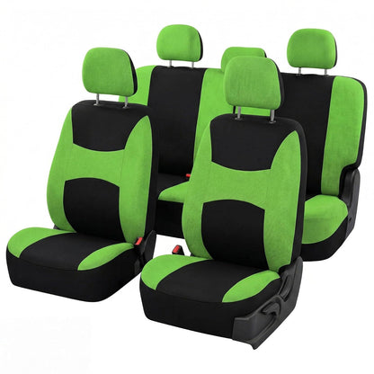 FH GROUP FB030GREEN115-SEAT Bucket Seat Cover and Bench Cover (Full Set Airbag Compatible with Split Bench Green)