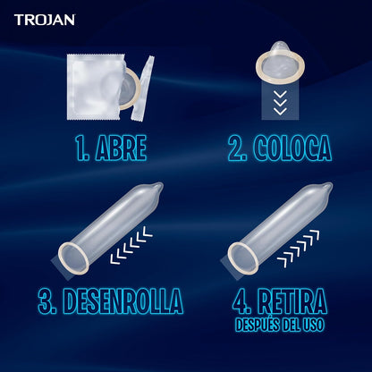 Trojan Condones Pro-Tech Caja con 36 piezas. | Lubricados para Mayor Confort y Sensibilidad, de Hule Látex Natural. Calidad Triplemente Comprobada con Receptáculo Especial.