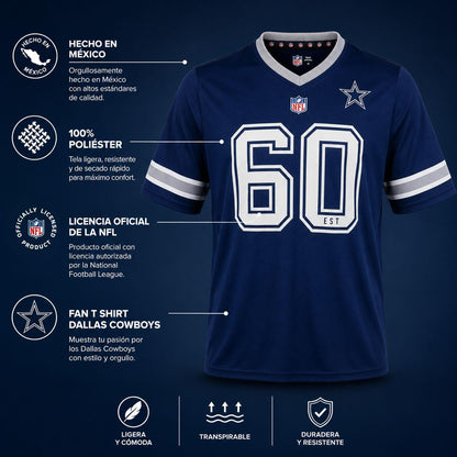 NFL Fan T-Shirt Dallas Cowboys Azul Marino para Hombre