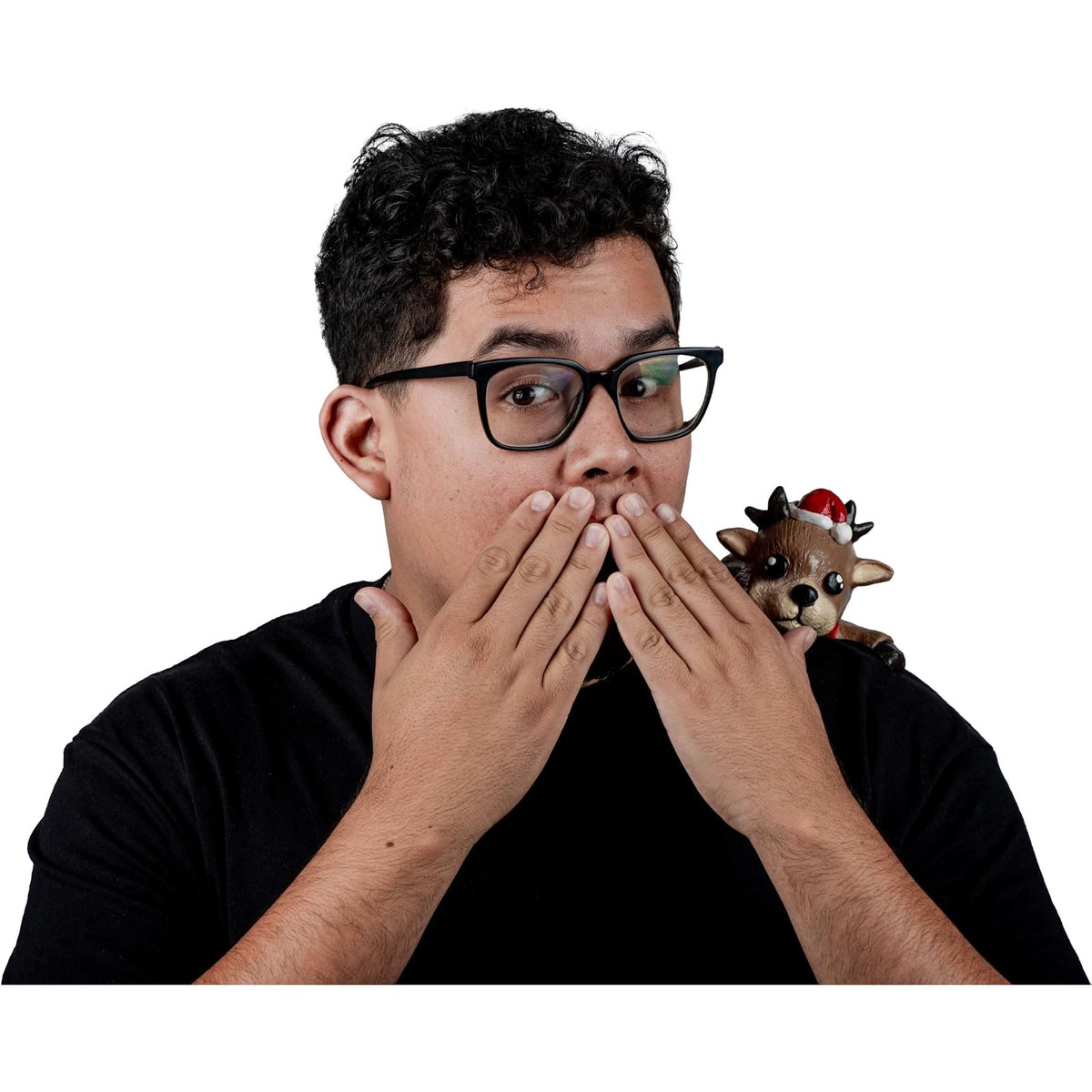Ghoulish Productions Shoulder Buddy Reindeer, Accesorio de latex para hombro, Muñeco de hombro para disfraz, Ideal para Disfraz Halloween, Navidad y Fiestas Temáticas, Cosplay, Diseño Artesanal