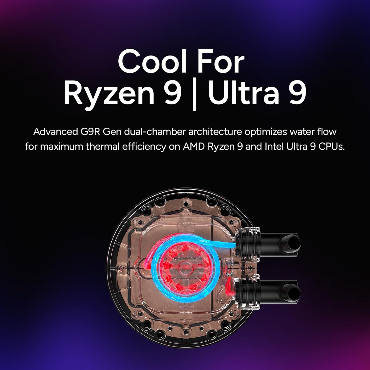 Cooler Master 360 Core II AIO - Enfriador líquido de CPU, R9|U9|i9, bomba G9R de doble cámara, espejo infinito aRGB, radiador de 360 mm, ventilador PWM de 120 mm, plataforma AMD MLW-D36M-A18PA-R1