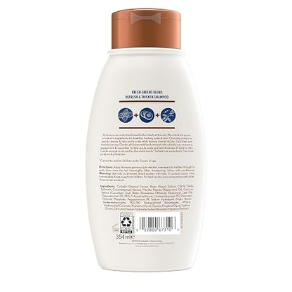 Aveeno Scalp Soothing Fresh Greens Blend Shampoo for Volume, Thickness and Refresh, Sulfate Free Shampoo, No Dyes or Parabens, 12 fl. oz