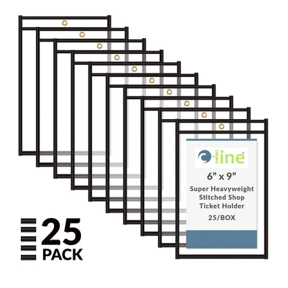 C-Line 46069 - Soporte para boletos con costura en ambos lados, transparente, 6 x 9 pulgadas, 25 por caja