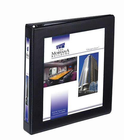 Avery 68054 Carpeta Ejecutiva con Ventana Enmarcada Arillo Tipo D, Tecnología One Touch, 1", color Negro