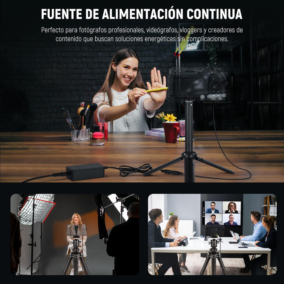 NEEWER Kit Acoplador Batería Ficticia Repuesto EN-EL25, Kit Cargador Cámara con Acoplador CC y Adaptador AC y Enchufe US, Adaptador de Alimentación CA Compatible con Cámaras Nikon Z50 Z FC Z30, EP-5G