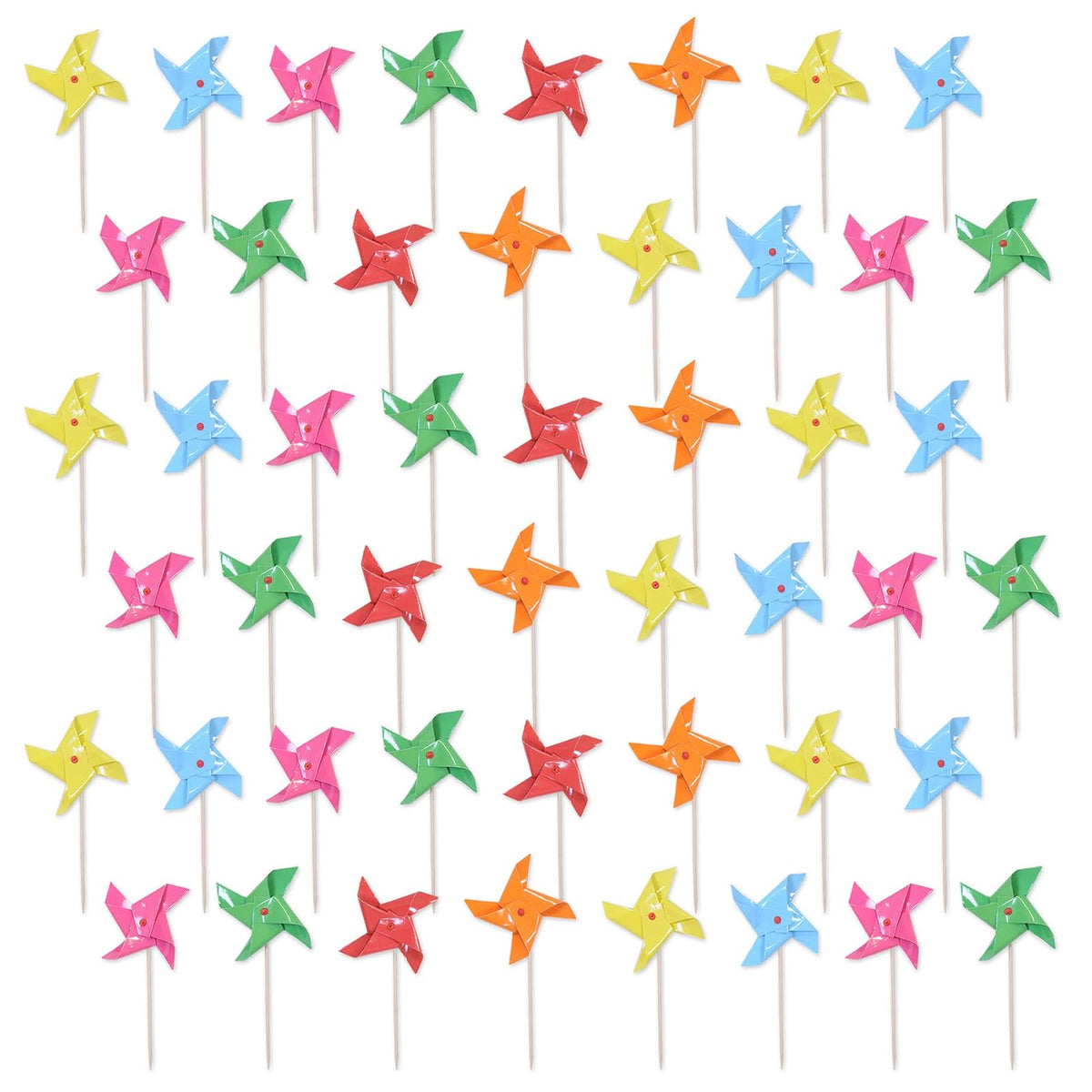 Beistle 59931 48 Piece Pinwheel Picks, 5", Multicolor
