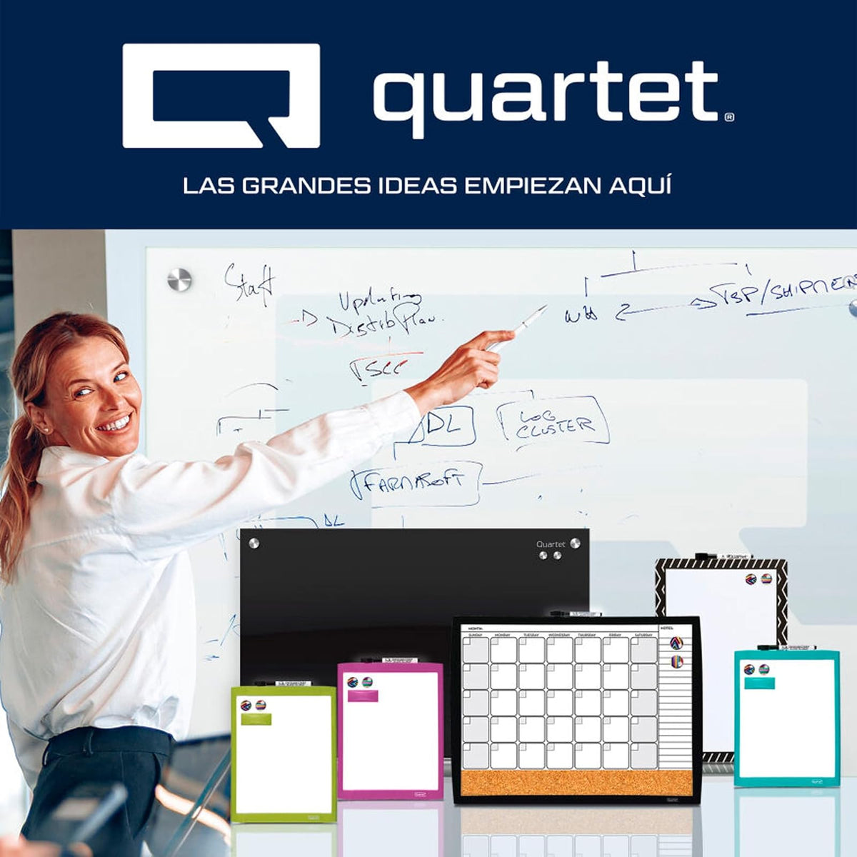 Quartet Kit Pizarrón Planeador Decorado 40x60 cm. P7169