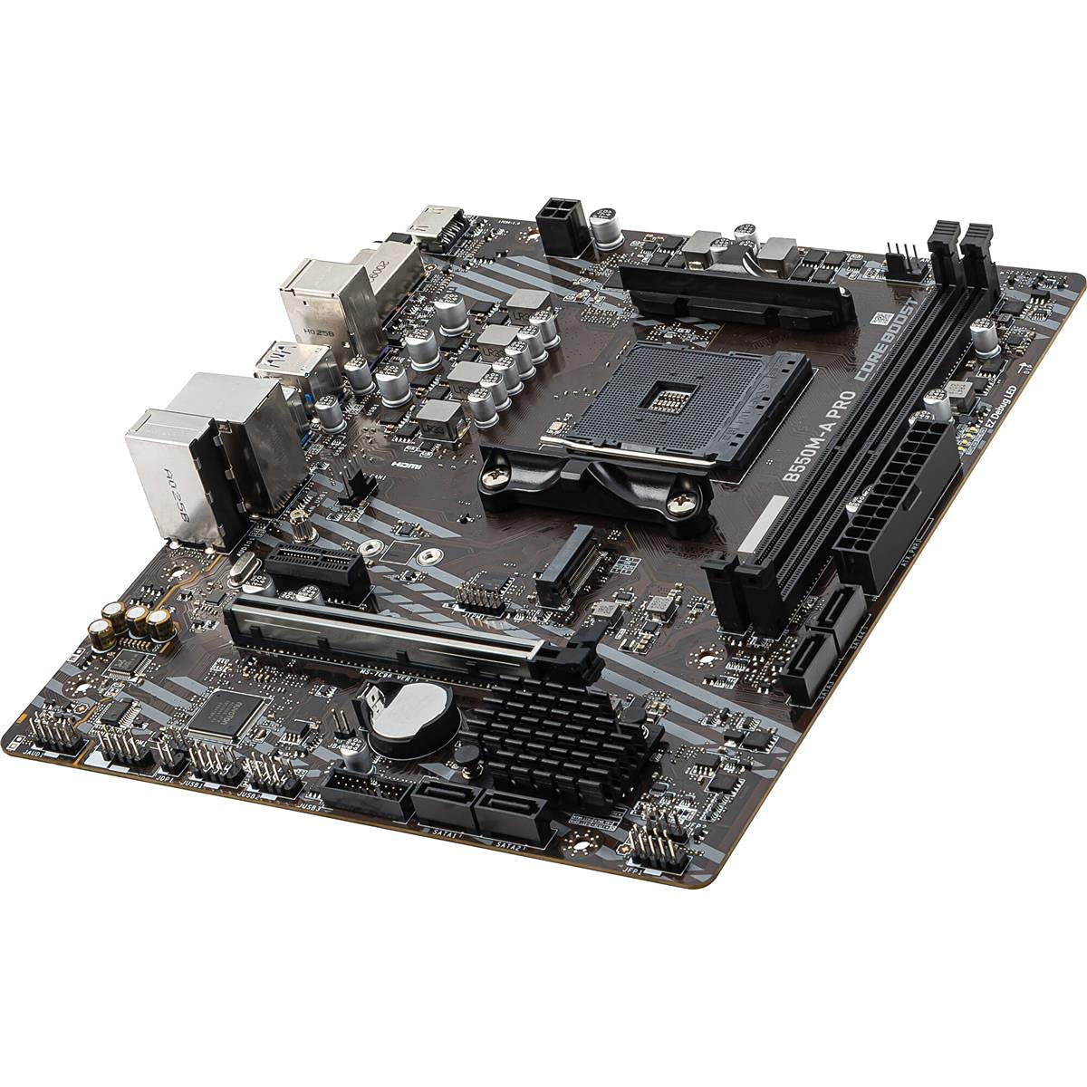 MSI - Tarjeta Madre - B550M-A PRO - MATX - Socket AM4 - CPU (MAX SOPORTADO) RYZEN 9 - 2.5G LAN/Puertos de Audio -HDMI - 2 DIMM - Memoria Máxima DDR4 (64GB) - Para AMD