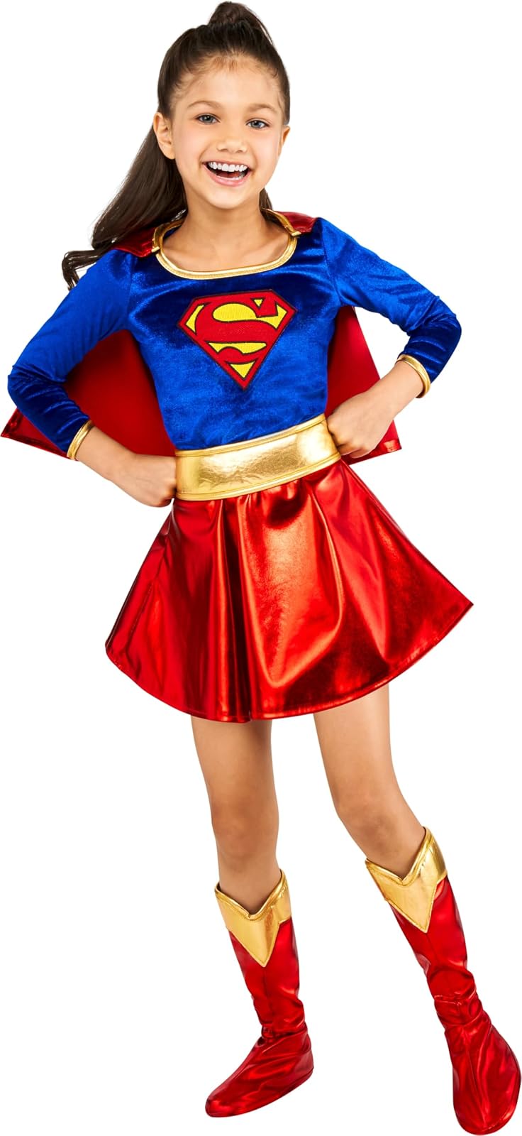 DC Super Heroes Disfraz de Supergirl para niños, tamaño mediano