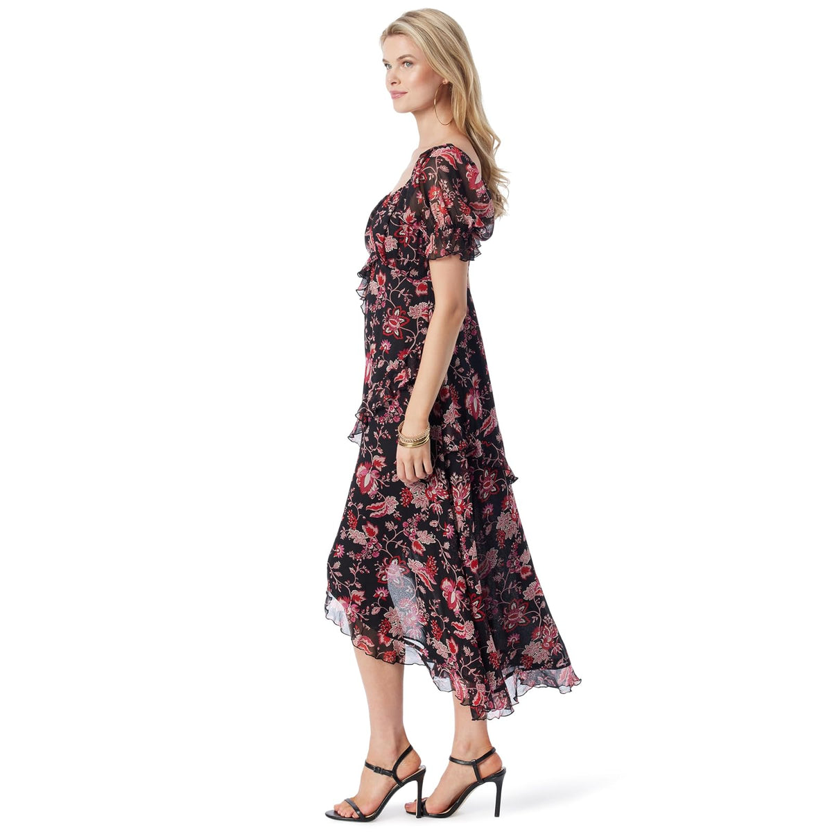 Jessica Simpson Monique Sweetheart Bustier Ruffle Maxi Dress with Full Lining Standard Vestido Mujer