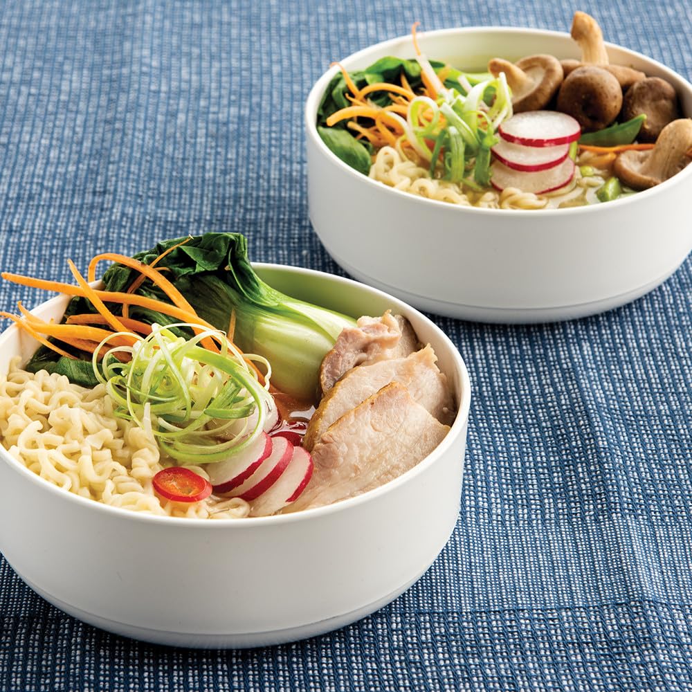 Nordic Ware - Juego de 2 cuencos para sopa o ensalada, color blanco, apto para microondas