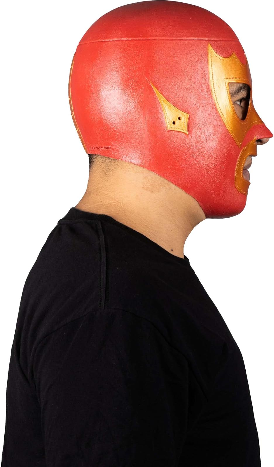 REV Máscara De Luchador Mexicano Guerrero Escarlata Para Adulto, Diseño Rojo Y Dorado Enmascarado De Lucha Libre, Ideal Para Halloween, Eventos Deportivos, Cosplay, Porras Y Partidos