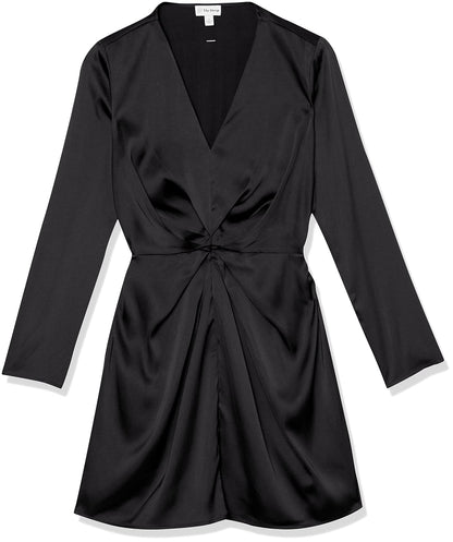 The Drop Tate Minivestido Para Mujer, con Cuello en V Profundo y Frente, Negro, 3X, Talla Grande