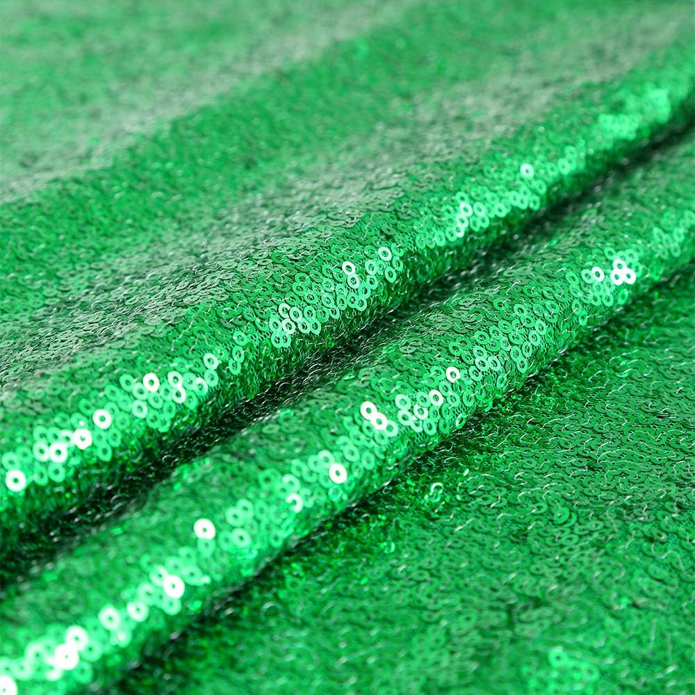 Cortinas de telón de Fondo de Lentejuelas Verdes 6 Piezas de 2 x 8 pies con Purpurina para decoración de Navidad, decoración de Fiesta, Tartas, telón de Fondo de Mesa