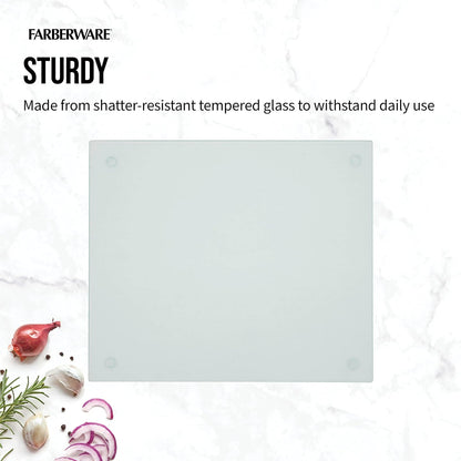 Farberware - 78624-10 Farberware Glass Utility Tabla de cortar, 30,5 x 35,5 cm, transparente
