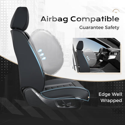 Coverado Juego Completo de Fundas de Asiento de Automóvil, Fundas de Asiento para Automóviles, Fundas de Asiento Delantero y Funda de Asiento Trasero, Funda Impermeable de Piel para Asiento automotriz