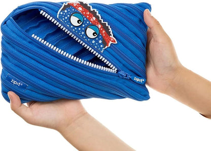 Zipit ZTMJ-AR-ACE 9" x 6" Talking Monstar Jumbo Pencil Case, Blue