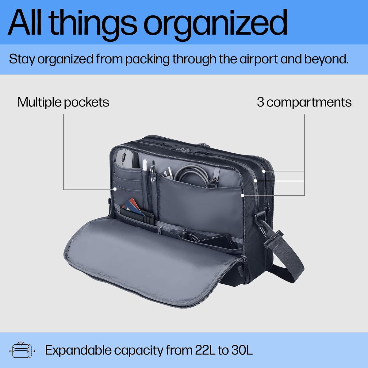 HP Mochila Travel Plus, 22L, 16 pulgadas, Azul (A2CD0AA)