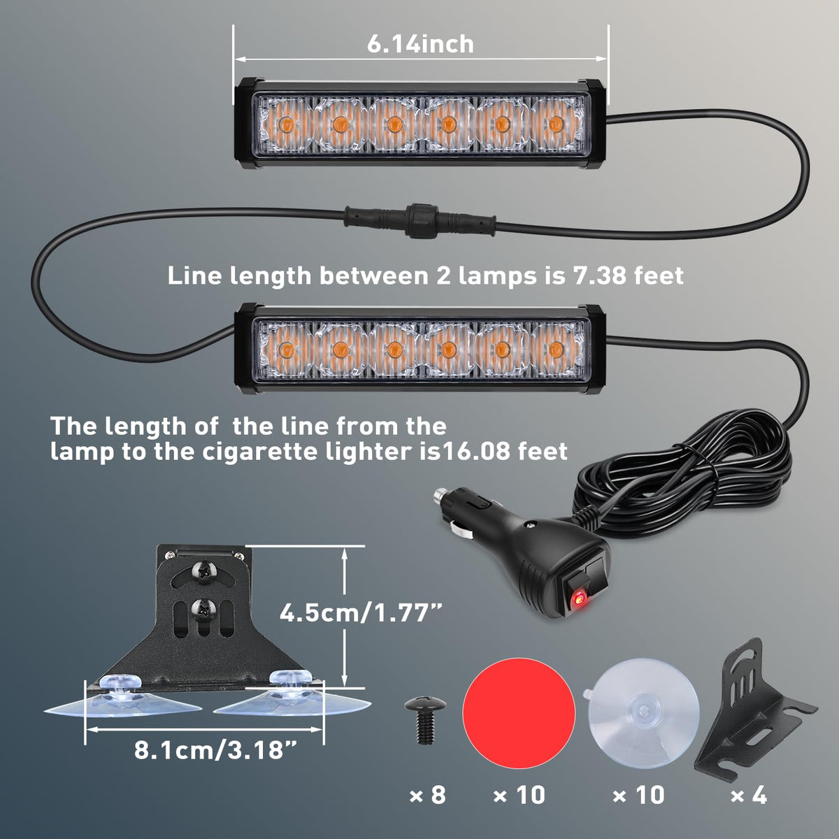Nilight 12LEDTraffic Advisor - Luces estroboscópicas 2 en 1 Blancas de Advertencia de Emergencia, Peligro, salpicadero, luz Intermitente para Automóviles, Camiones, policía, Bombero, arado, vehículos de