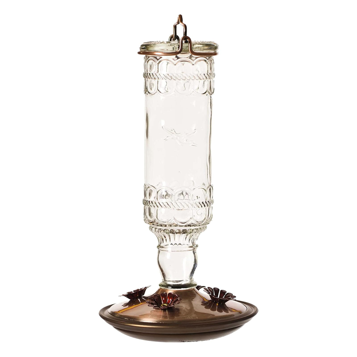Perky-Pet 8107-2 Antique Bottle 10-Ounce Glass Hummingbird Feeder, Clear