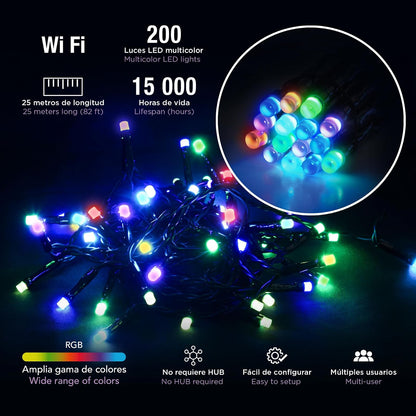 Lloyd's Serie Luces 200 LED's RGB WiFi 25 m Compatible con Alexa y Google