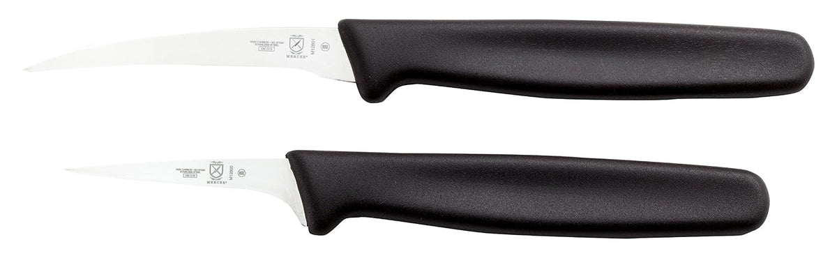 Mercer Culinary Juego de cuchillos para tallar frutas tailandesas, 2 pulgadas y 2.5 pulgadas, negro