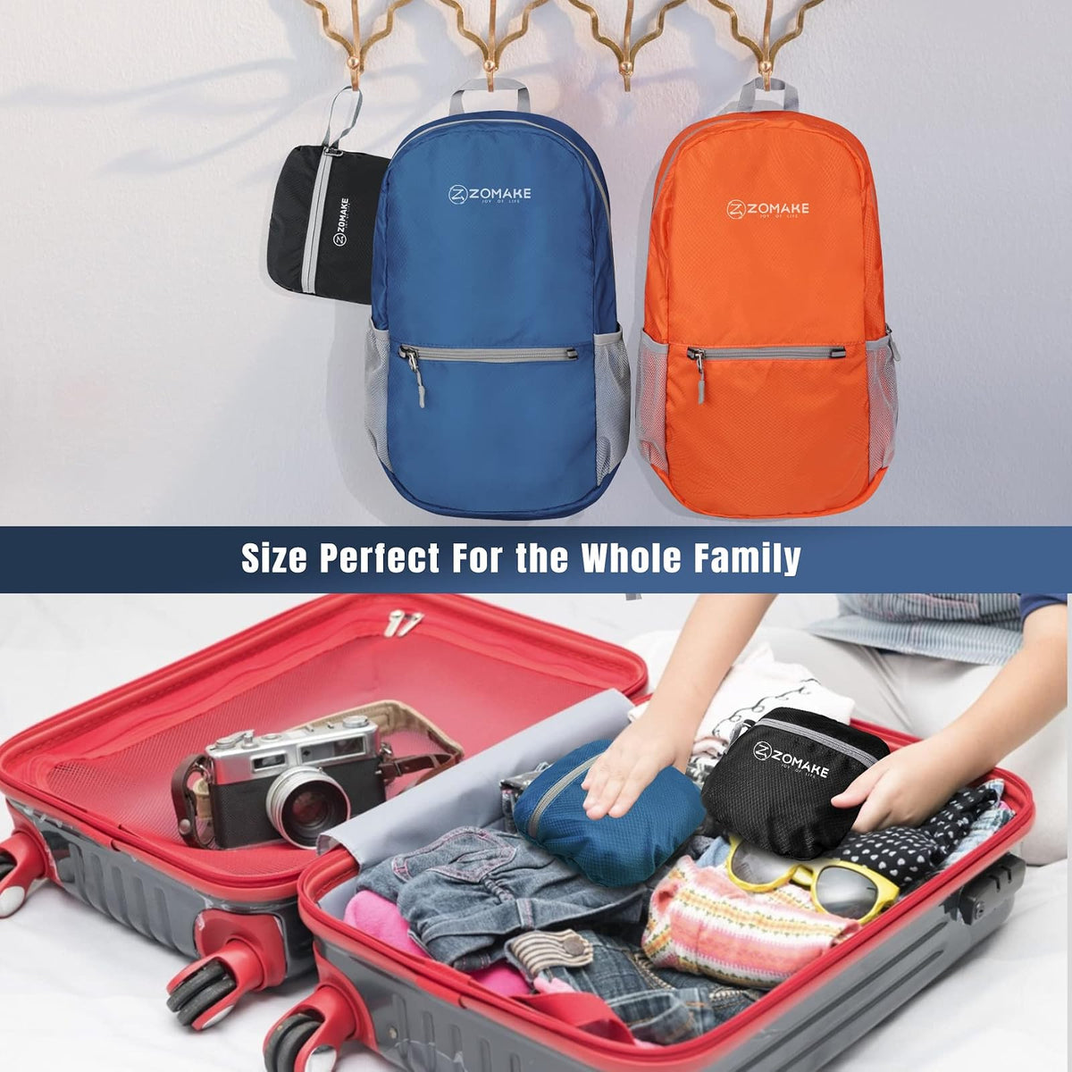 ZOMAKE Mochila de senderismo ultraligera de 20 l – Mochila pequeña plegable resistente al agua para mujeres y hombres