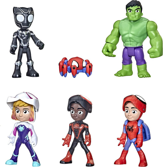 Marvel Spidey and His Amazing Friends, Figura de Acción Articulada - Set Múltiple Héroe