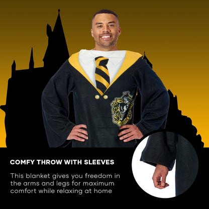 Northwest Hufflepuff Hogwarts - Manta de uniforme con mangas, 48 x 71 pulgadas, Harry Potter
