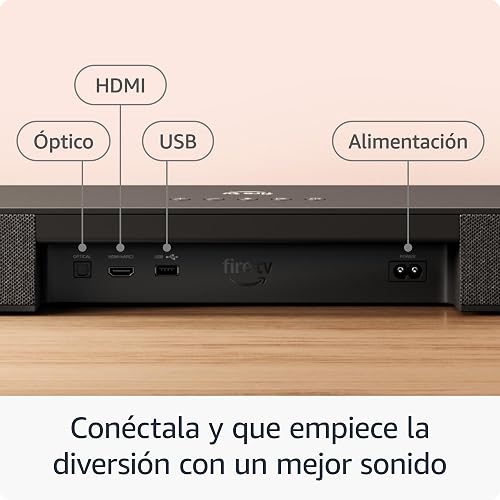 Barra de sonido Fire TV Plus (último modelo) con subwoofer incorporado, 3.1 canales, Dolby Atmos, diálogos nítidos
