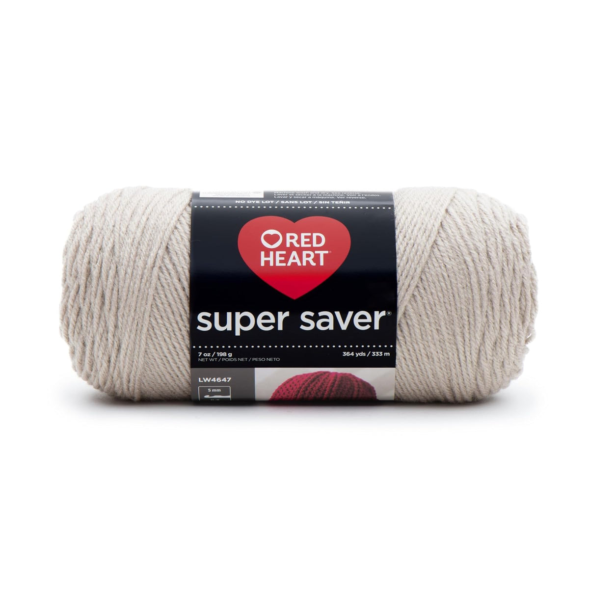 Red Heart Yarn Red Heart Super Saver Ovillo de lana, Almandine, Solids, Solid - Oatmeal, 1