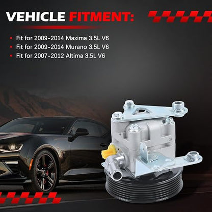 Autodevil Bomba de Dirección Asistida con Polea para Nissan Maxima/Murano 3.5L V6 2009-2014 y Altima 3.5L V6 2007-2012 21-5485