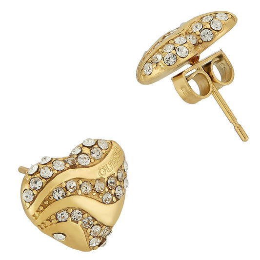 Guess IN MY HEART Aretes para Mujer Dorado con Circonia Cúbica en Acero Quirúrgico