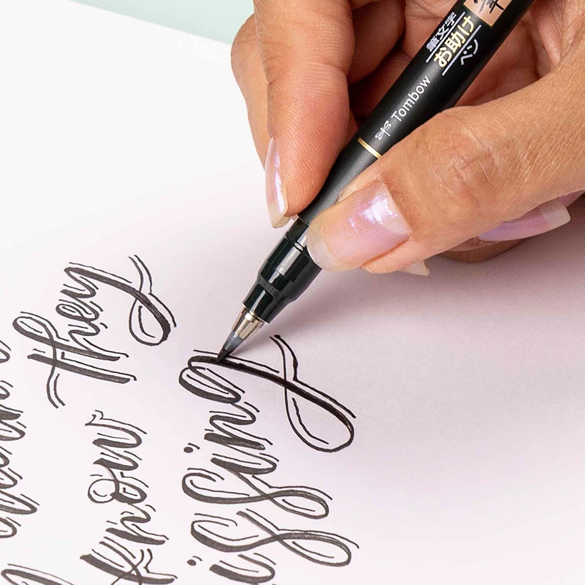 Tombow 62038 Fudenosuke Bolígrafo de pincel, paquete de 2 Punta suave y dura, Negro, Paquete de 3, 1, 3