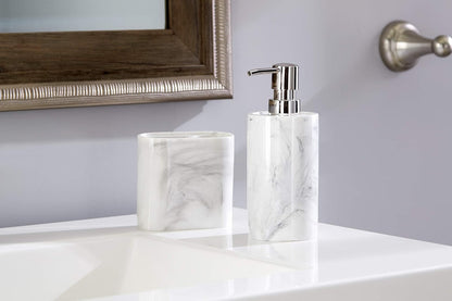 SKL Home by Saturday Knight Ltd. Remolino de mármol, Dispensador de loción/jabón, Blanco, 1