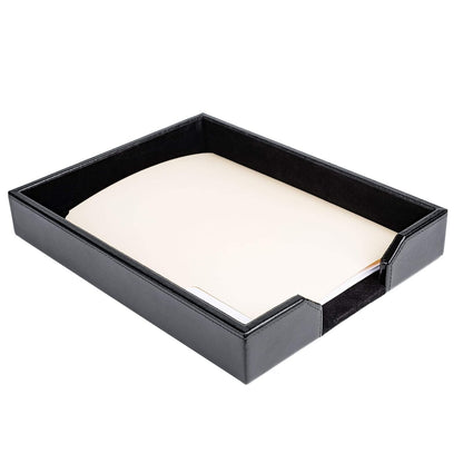 Dacasso - Bandeja para Cartas (Piel), Color Negro