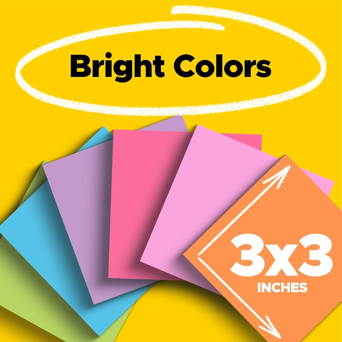 Post-it - Notas superadhesivas, colores surtidos, 3 x 3 pulgadas, 15 almohadillas para orejas por paquete, 45 hojas/bloque, 2 unidades de poder pegado, reciclable, multicolor