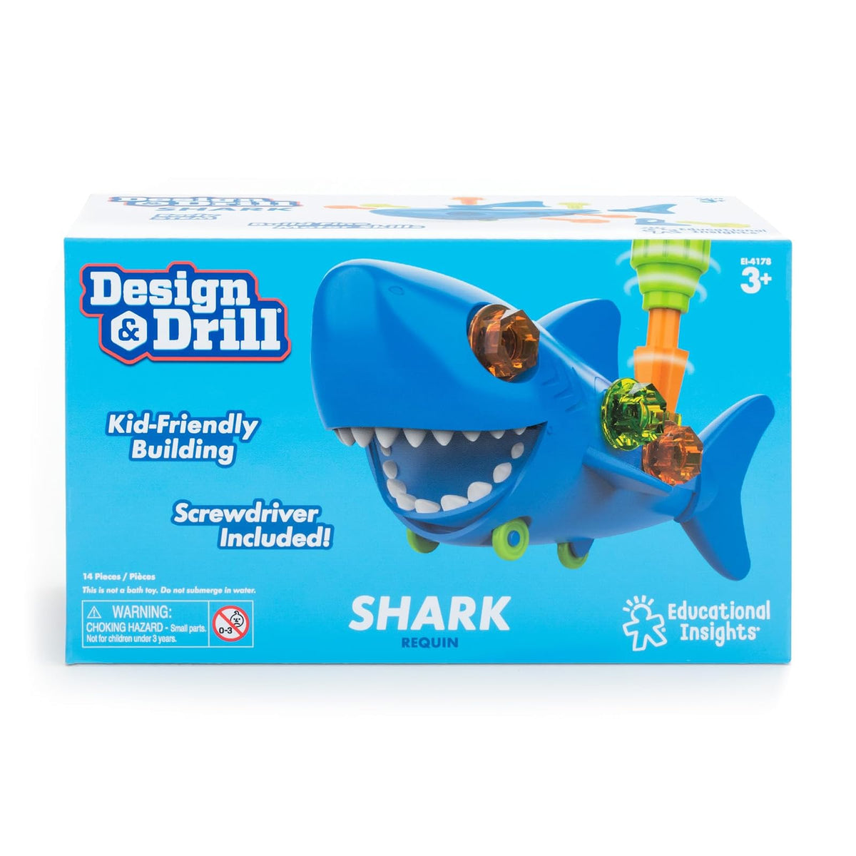 Educational Insights Design & Drill® Shark - Juguetes Educativos para Niños 3+ años, Juguetes Stem, Juguetes de Tiburon