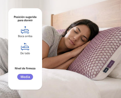 Luuna - Almohada Grid Tech, Suave y Fresca, Hecha de Látex Talalay de Calidad Superior, Hipoalergénica, Soporte y Confort, Color Blanco, Marca Mexicana, Tamaño Estándar
