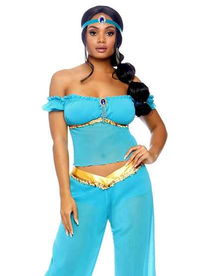 Leg Avenue - Disfraz de Princesa árabe de 3 Piezas para Mujer, Turquoise, S