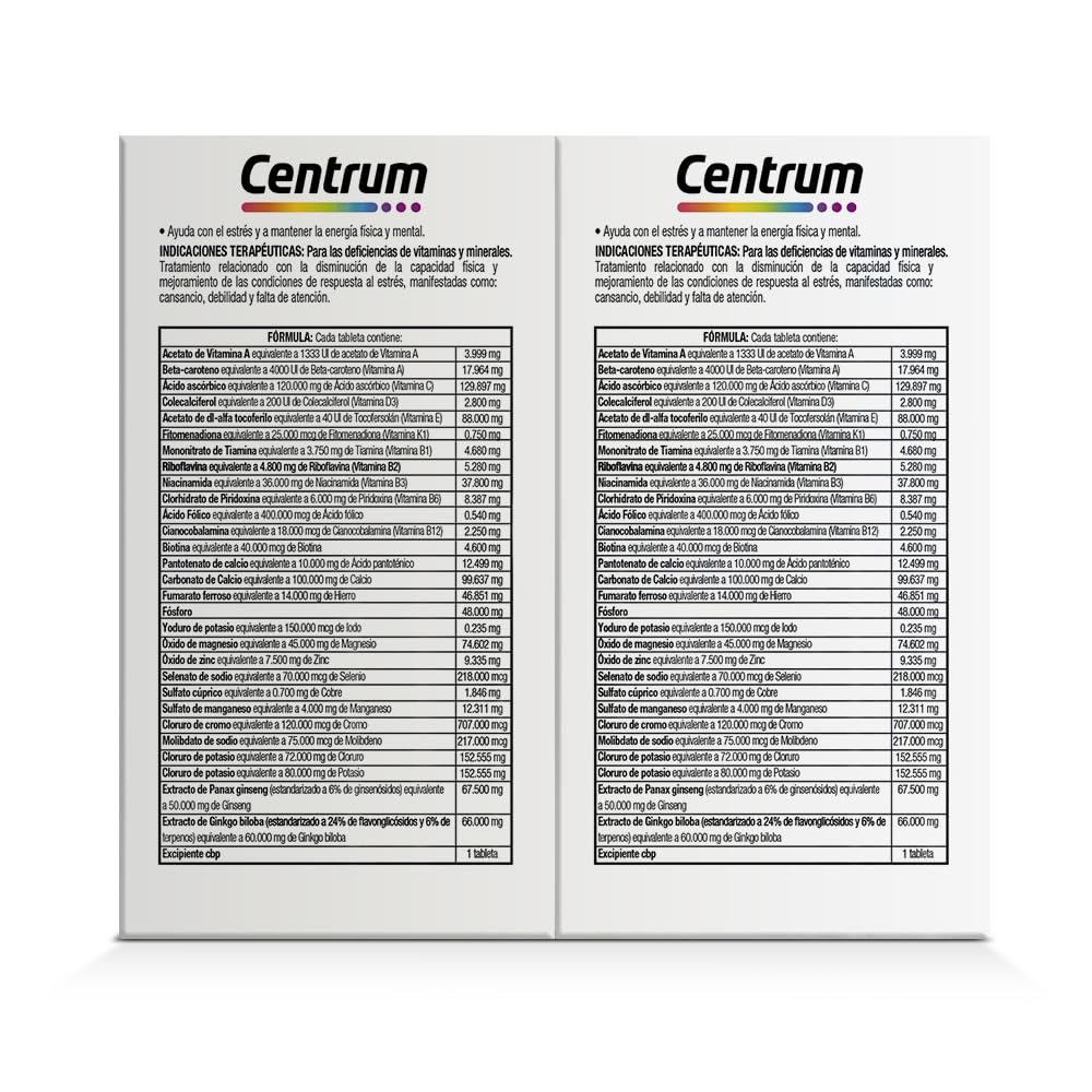 Centrum Performance Multivitaminico, Con Complejo B y Magnesio, 2 pack 30 Tabletas ccada