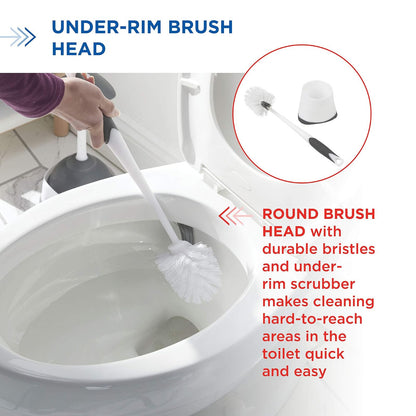 Clorox - Escobilla y émbolos para Inodoro, Blanco, Toilet Brush with Base, 1