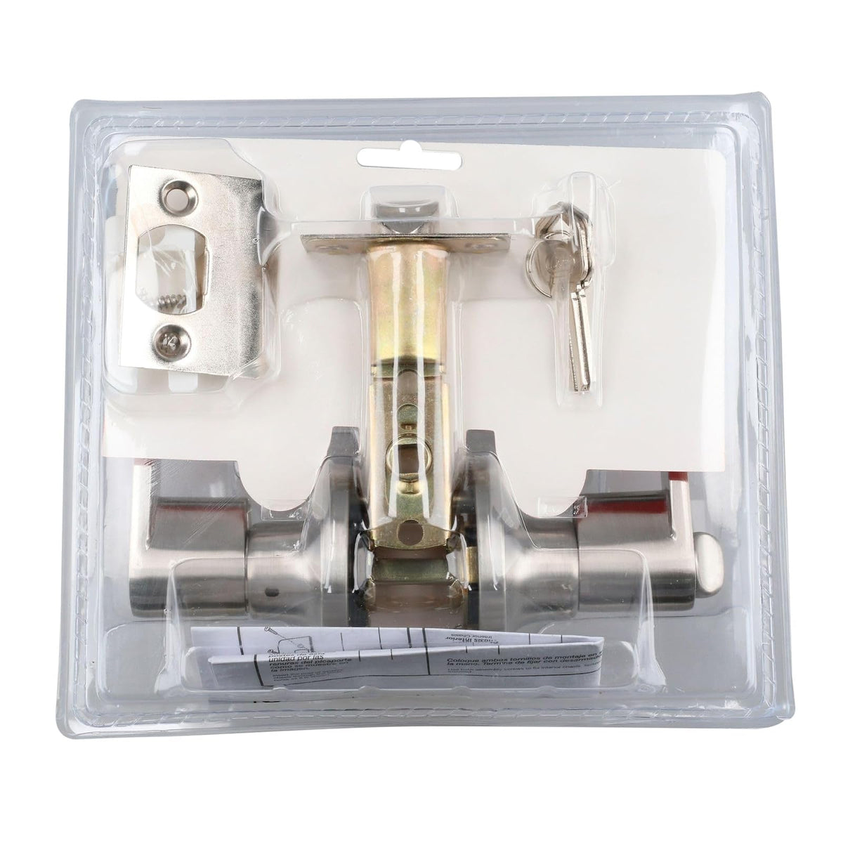 Lock 22MA Lock Manija tubular rect func recámara acabado níquel satina, color, pack of/paquete de 1