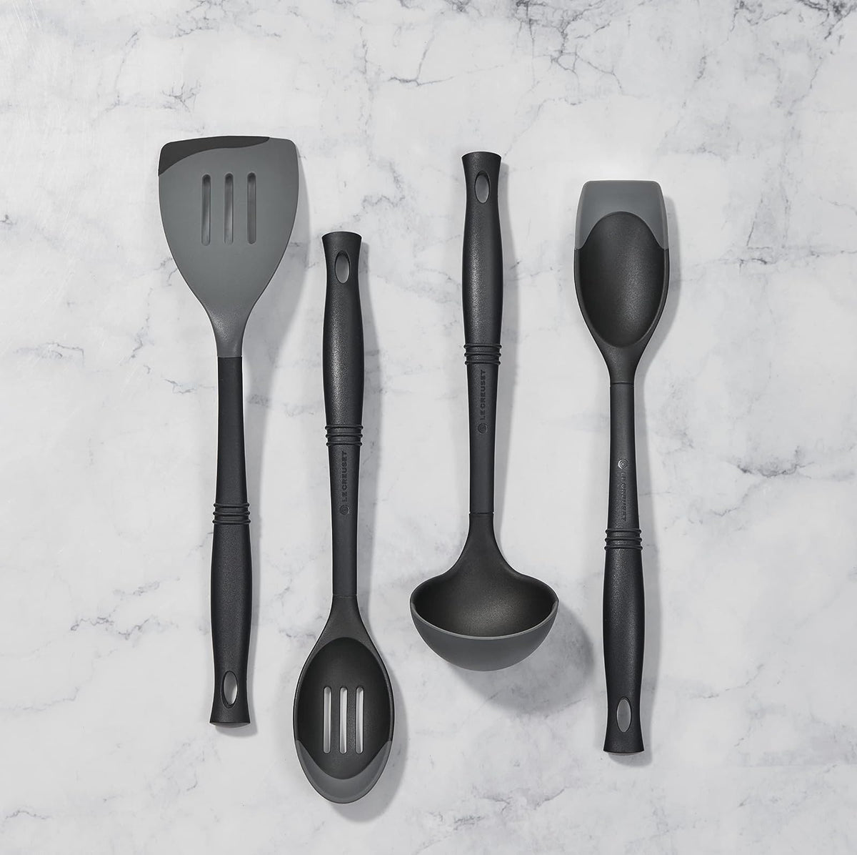 Le Creuset Revolution Cuchara ranurada bi-material, 13.5 x 2.5 pulgadas, ostra