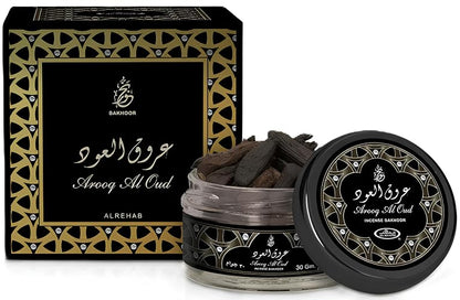 Al Rehab Arooq Al Oud Bakhoor – Oud, Woody, Floral, Amber – Incense Bakhoor, 30 Gram