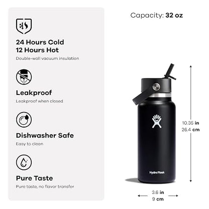 Hydro Flask - Botella con tapa ancha con popote flexible de 1.20 litros, Agave